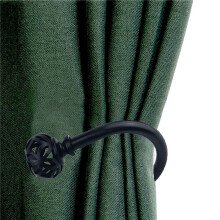 3 Pair of Metal Curtain Hooks - Retro Wall Mounted Curtain Hold Back Tiebacks Wall Hook Tassel Drapery Holder (Black)