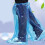 Surchaussures jetables en plastique, 100 pièces, bleues 4
