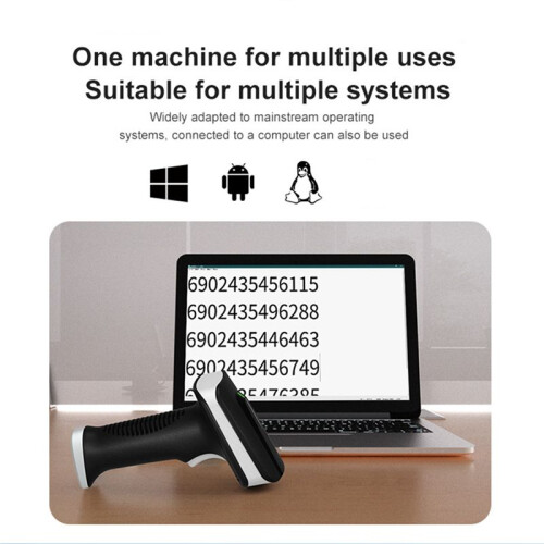 Handheld--Barcode-Scanner, Kabelloser 1D- und 2D-Barcode-Leser mit Basis für Supermärkte