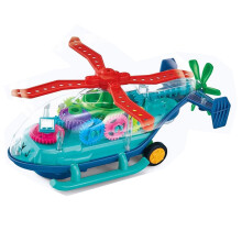 Transparent Gear Helicopter Toy with Lights, Sound, and