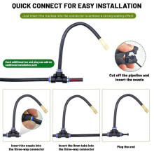 360 Adjustable Drip Irrigation System - 50FT Garden Watering System with 15 Nozzles, Garden Irrigation System