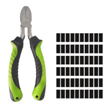 Pinze per La Pesca Alla Carpa con Girella A Sgancio Rapido per Fluorocarbon Stiff Link, Pinze da Pesca per Esterni con 30 Pezzi di Crimpatura da
