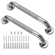 Shower Grab Bar 12 Inch Black 2 Pack 304 Stainless Steel