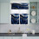 Navy Blue Marble Gold Foil Kitchen Curtains and Valance Set 8