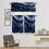 Navy Blue Marble Gold Foil Kitchen Curtains and Valance Set 5