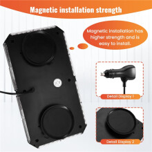 11.5 Inch Roof Top Emergency Strobe Lights with Magnetic Base LED Warning Traffic Hazard Caution Light 12-24V