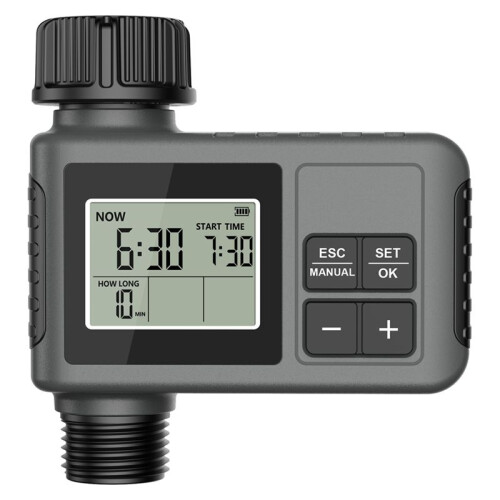 Water Timer Intelligent 1-Outlet Irrigation Watering System Sprinkler Timer Garden Programmer LCD Display