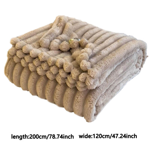Fuzzy Ribbed Throw Blanket Yellow 78.7 x 47.2 in 2