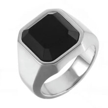 Men's Stainless Steel Tiger Eye Ring Red Black