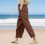 Women's Cotton Linen Pants Solid Color Lightweight Elastic 1