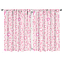 Pink leopard print blackout curtains 2 panels 41x63 inch