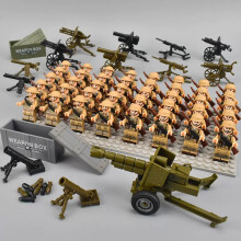 40pcs War II the British and German armies Desert Military Sodiers Weapons Minifigures Kids Toys Gifts Fit Lego