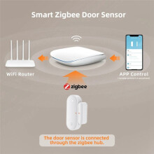 Tuya ZigBee Door Sensor Door Open/Closed Wireless Detector Tamper Alarm Security System Work with Alexa Home