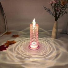 Rose Shadow LED Crystal Candle Lights 4PCS LED Flameless Candles Battery Operated Candles with Base for Valentine'S Day
