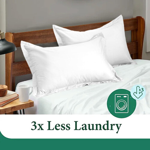 Twin Pillowcases Solid Color White 2-Pack 2