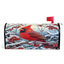 Magnetic Mailbox Cover Cardinal Snow Fir Berry 25.5x21 Inch