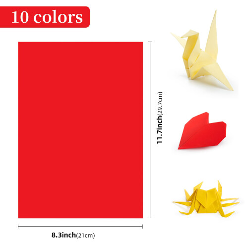 A4 Construction Paper Assorted Colors 100 Sheets Heavyweight 1