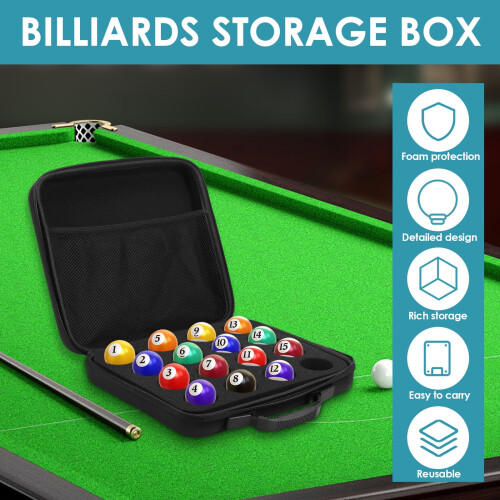 Billiard Case for Pool Balls with Mesh Pocket and Double 2