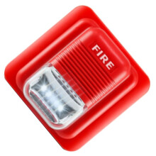 Sirene Externa com Fio, Pequena, de Alto Decibel, de 24 V, com Som e Luz, para Emergência de Incêndio