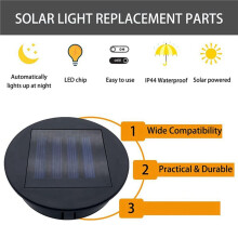 Pack de 6 Lampes Solaires de Remplacement pour Lanternes, Accessoires de Remplacement de Lanternes Solaires Rondes ÉTanches (3,15 Pouces)
