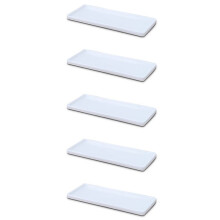 5X Plateau Rectangulaire en Céramique Assiette en Porcelaine Blanche Assiette Rectangulaire Rince-Bouche Plateau de Rangement Salle de Bain Salon