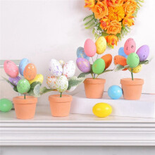 Easter Day Colourful Eggs Potting Speckled Eggs Bonsai Easter Desktop Ornaments Decor for Home 2024 Style 4, 1PCS