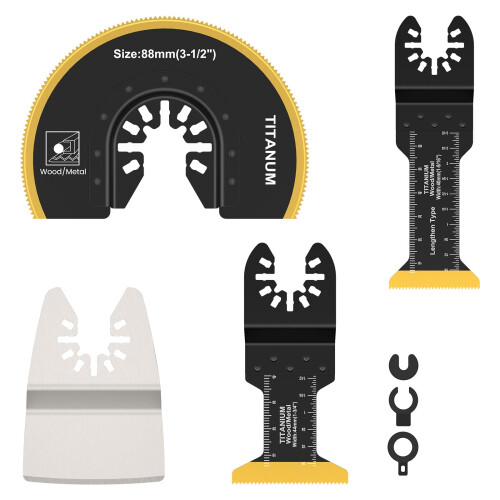Titanium Bi-Metal Oscillating Saw Blades 4-Pack