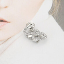 Copper Double Heart Teeth Caps Hip Hop Zircon Grillz