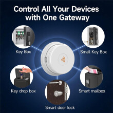 W100 WiFi Bridge Gateway and Door Sensor Set for WeHere Lockboxes, APP Control for Home Office Security