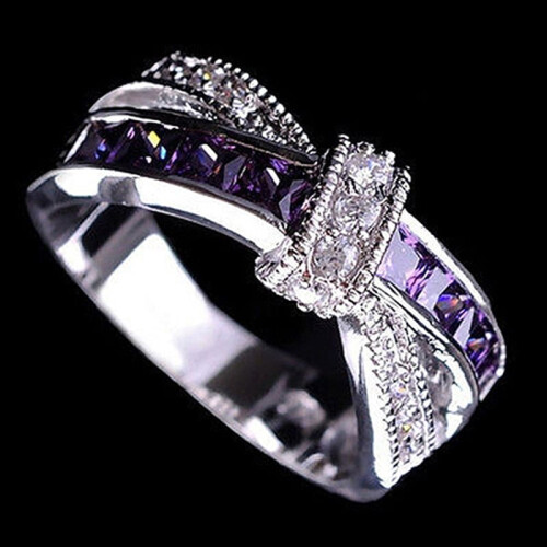 Women's Wedding Ring with Clear Zircon Inlay Size 6