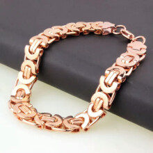 Byzantine Stainless Steel Bracelet Rose Gold 6mm 24cm