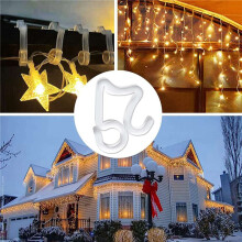 Christmas Light Clips Outdoor, 200 Pack Holiday Light Clips, for Outside String Lights Hanging Roof Icicle Lights