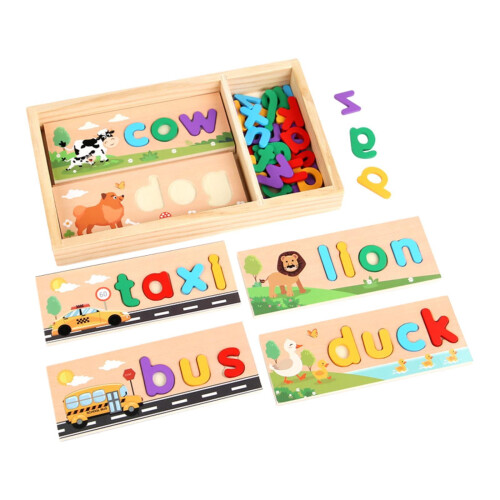 Wooden Spell Learning Toy Interactive Puzzle Educational