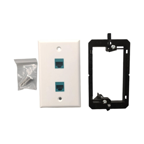 Ethernet Wall Plate Outlet Single or Double Port