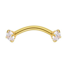 Eyebrow Ring Cubic Zirconia Steel Barbell Golden