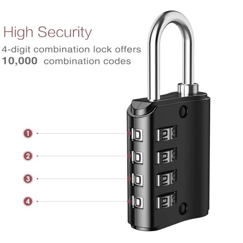 Combination Padlock 4-Digit Weatherproof 2 Pack 2