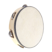 Hand Held Tambourine Drum with Birch Frame and Metal Jingles