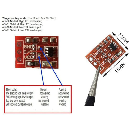 300Pcs TTP223 Touch Key  Module Touching Button Self-Locking/No-Locking Capacitive Switches Single Channel 2
