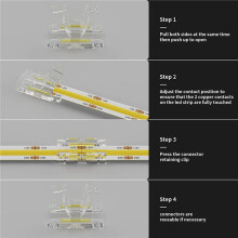 8mm COB 40Pc L-Shaped/Corner Connector,10Pc Gapless Connectors for COB LED Strip Lights,NOT for 10mm Tape Lights