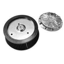 Motorcycle Chrome Air Filter Cover & 3 Hole Black Element for Touring 08-16 Dyna 99-17 Softail 00-15 Air Cleaner