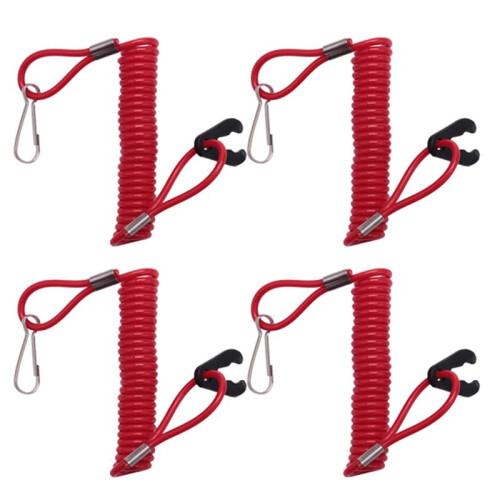 4Pcs Boat Outboard Engine Motor Lanyard Kill Stop -Safety Tether for
