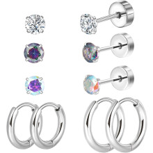 Titanium Earrings for Women and Men 5 Pairs 20G