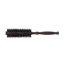 Small Round Hairbrush for Blow-Drying with Wooden Handle