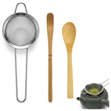 Tamis à Matcha, Cuillère à Matcha en Bambou et Passoire, Tamis de Cuisine Polyvalent pour les Cérémonies de Thé et la Préparation de Cocktails.
