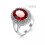 925 Silver Ruby Ring Oval Red Zircon Women Size 8 5