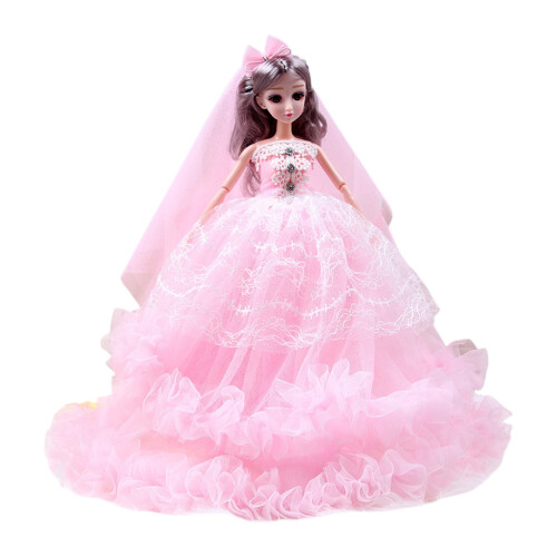 Wedding Bride Doll with Elegant Gown, Foldable Box, 1