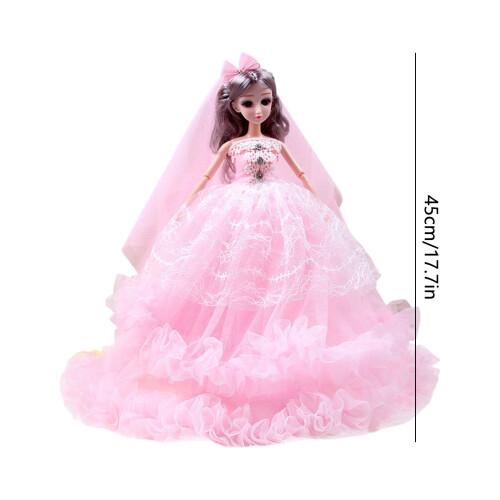 Wedding Bride Doll with Elegant Gown, Foldable Box, 2