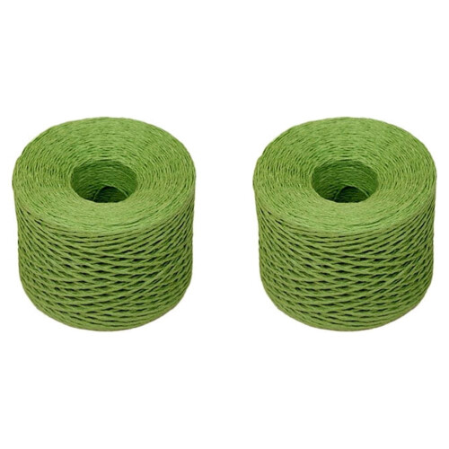 Raffia Paper Ribbon Dark Green 2 Rolls 200M