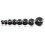 Black Crystal Ear Plug Tunnels Stainless Steel 1 Pair 2