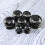 Black Crystal Ear Plug Tunnels Stainless Steel 1 Pair 3